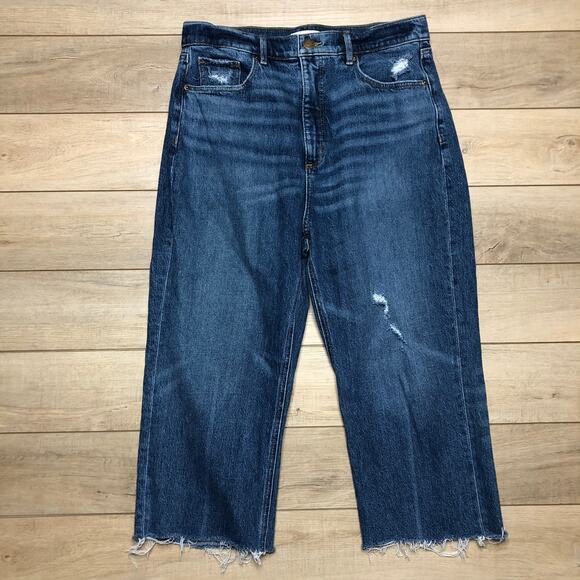 LOFT 90s High Waist Straight Leg Crop Denim Jeans Size 29 - Picture 1 of 9